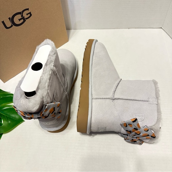 UGG Bailey Bow Retro Spot Boots Grey NEW - Picture 7 of 11